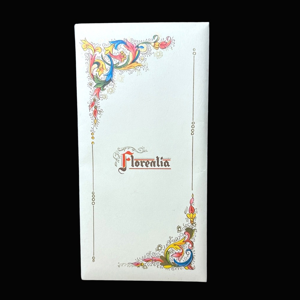 Kartos Florenlia Italian Stationery Set 10 Sheets 10 Envelopes Floral Made Italy